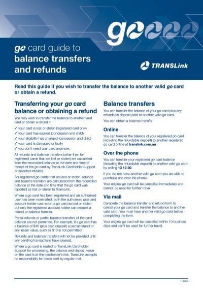 translink refund go card